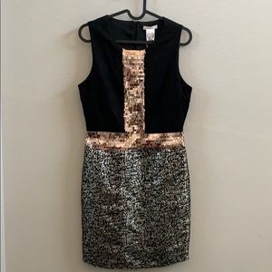 Black Sequined Textured Dress
